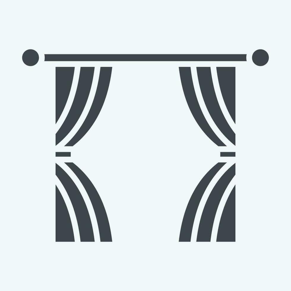 icoon Italiaans. verwant naar gordijnen symbool. glyph stijl. gemakkelijk ontwerp bewerkbaar. gemakkelijk illustratie vector