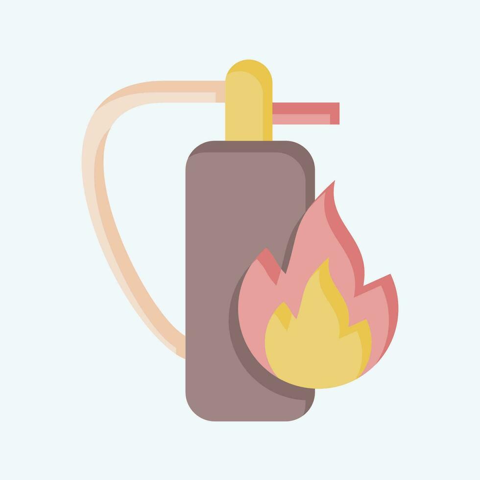 icoon brand brandblusser. verwant naar brandweerman symbool. vlak stijl. gemakkelijk ontwerp bewerkbaar. gemakkelijk illustratie 1 vector