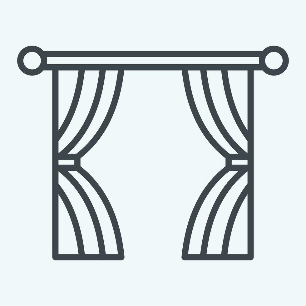 icoon Italiaans. verwant naar gordijnen symbool. lijn stijl. gemakkelijk ontwerp bewerkbaar. gemakkelijk illustratie vector