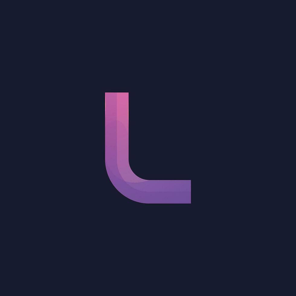 de brief l is getoond in Purper en blauw vector