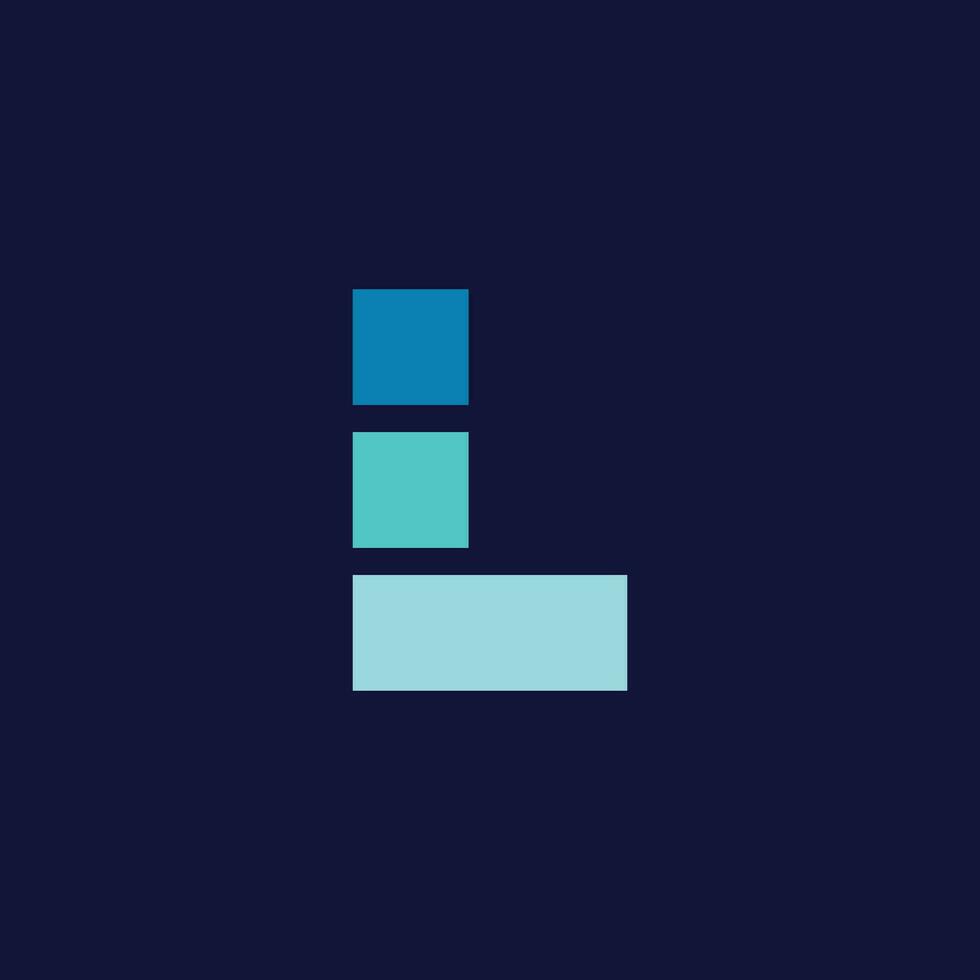 de brief l logo met een blauw en wit ontwerp vector