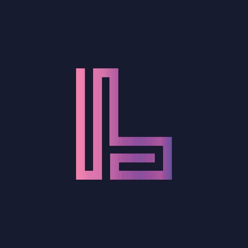 de brief l logo met een Purper en roze helling vector