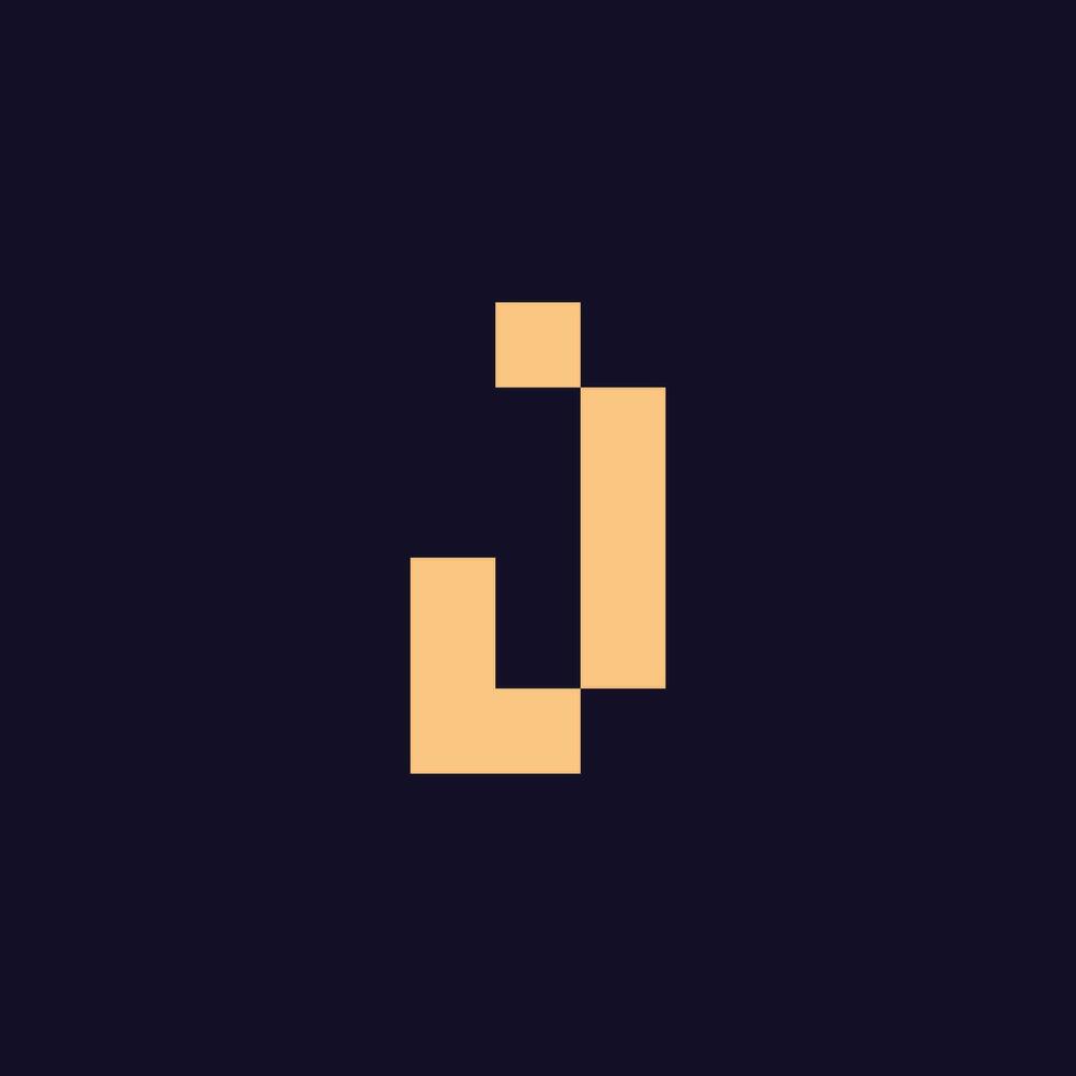 brief j logo icoon negatief ruimte ontwerp sjabloon elementen vector
