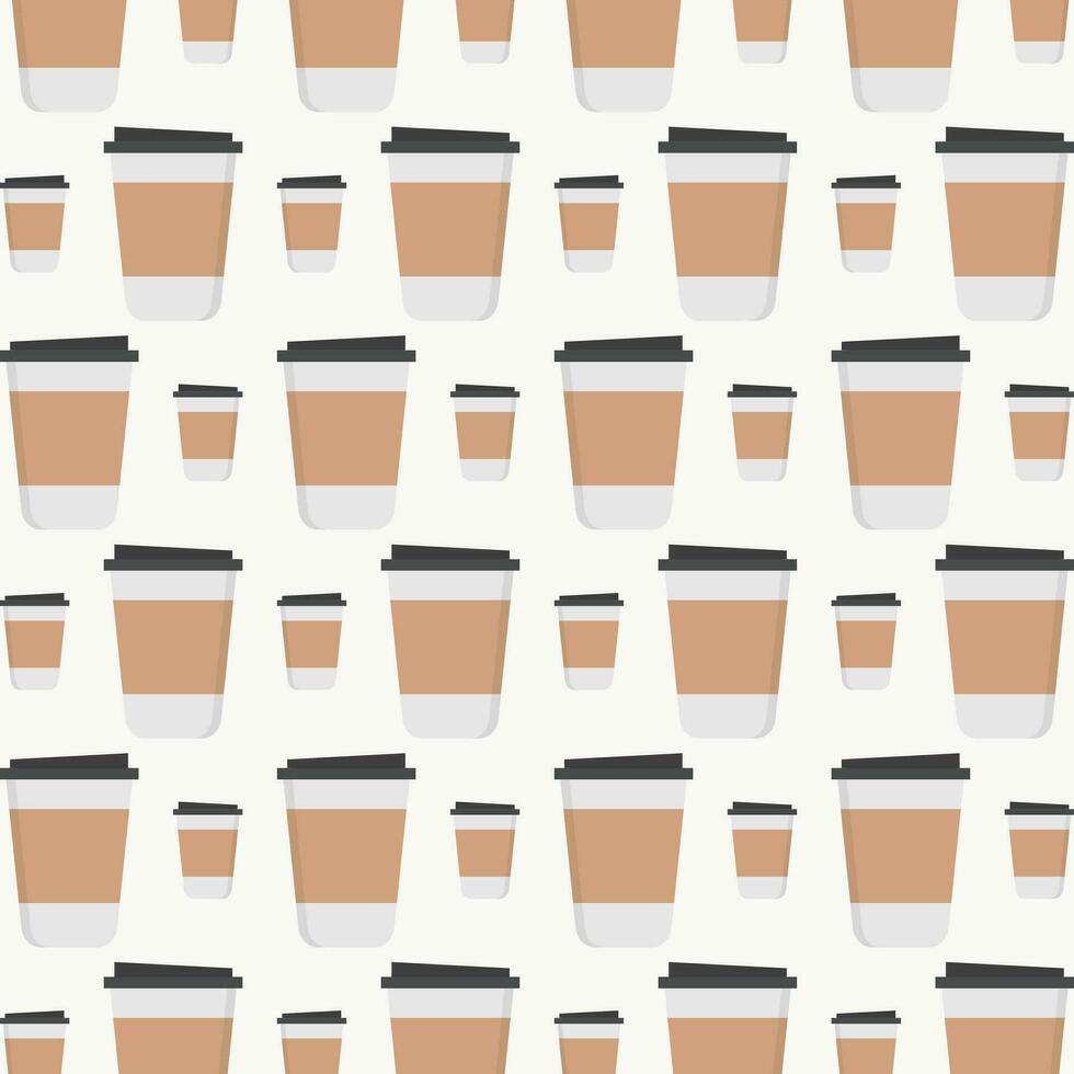 papier koffie kop vector illustratie herhalen naadloos patroon ontwerp