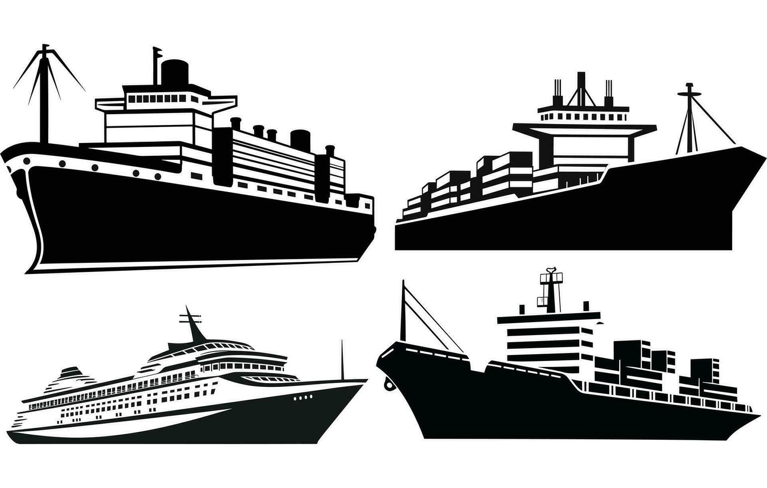 reis schip vector silhouet, schip teken icoon, vector icoon
