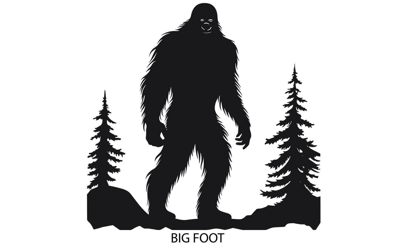 grote voet silhouet vector illustratie.big voet yeti logo icoon ontwerp