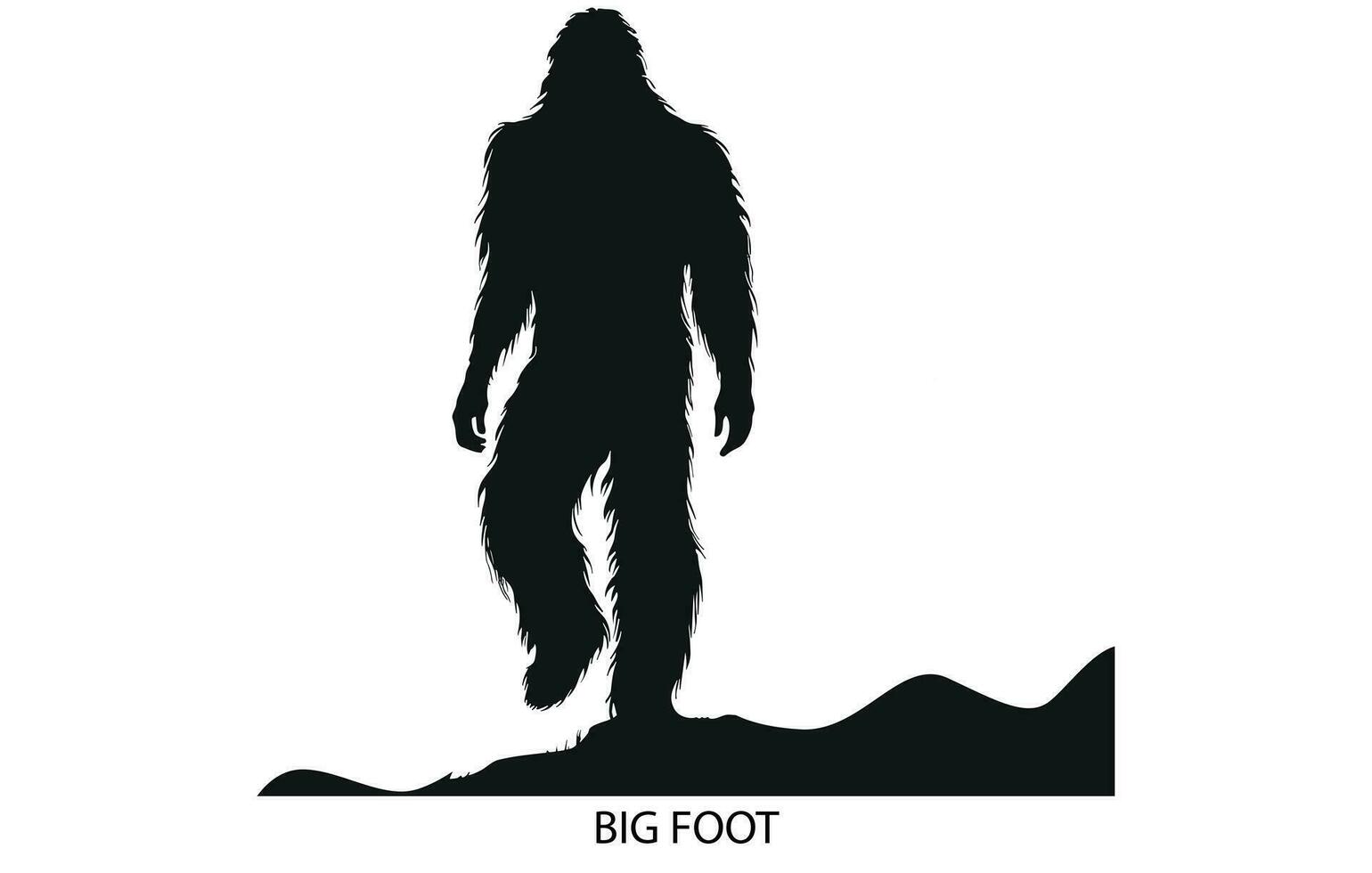 grote voet silhouet vector illustratie.big voet yeti logo icoon ontwerp