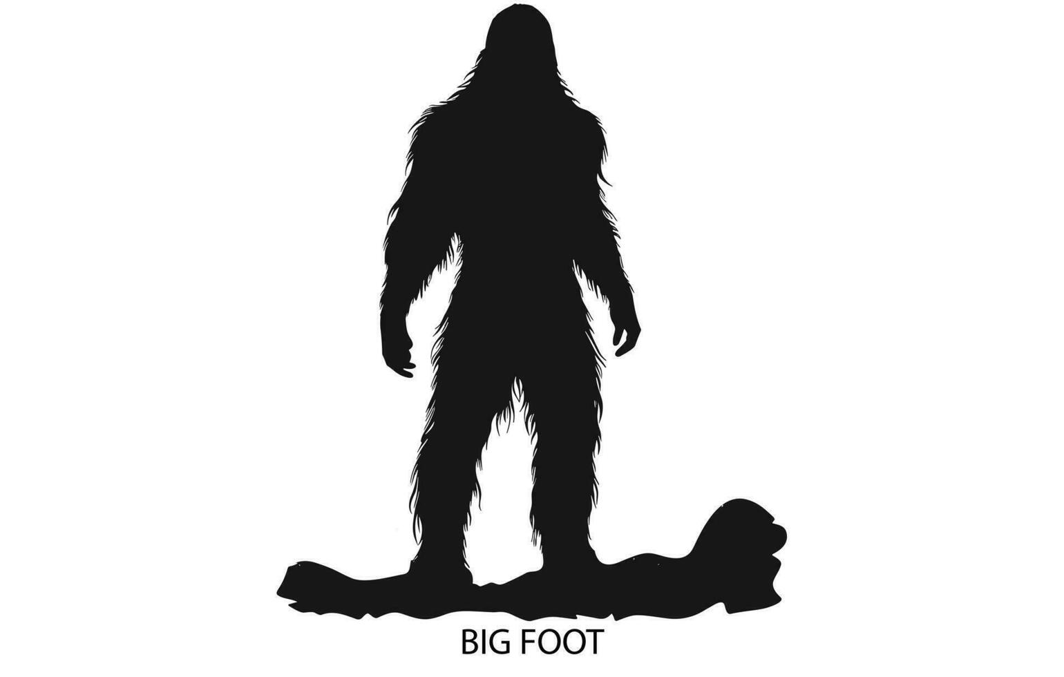 grote voet silhouet vector illustratie.big voet yeti logo icoon ontwerp