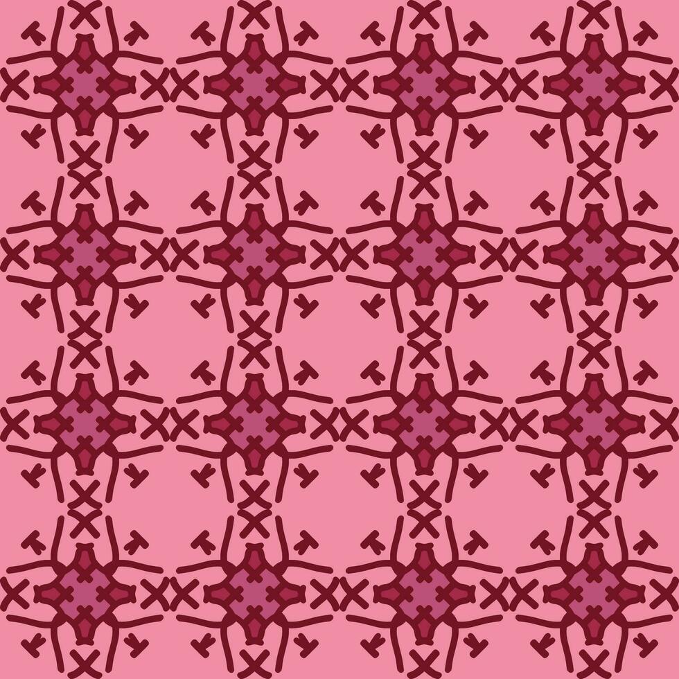 rood magenta paars roze mandala kunst naadloos patroon bloemen creatief ontwerp achtergrond vector illustratie