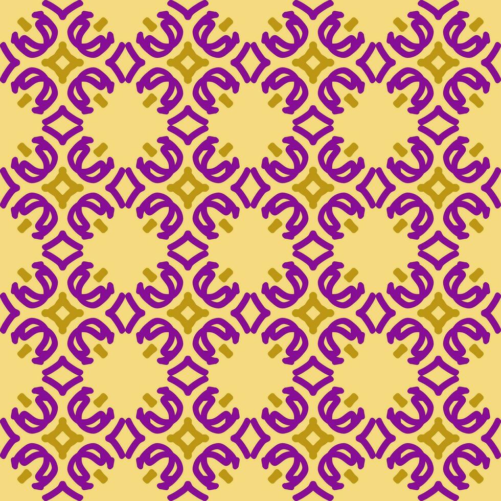 Purper paars geel mandala kunst naadloos patroon bloemen creatief ontwerp achtergrond vector illustratie