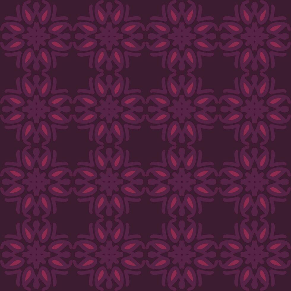 rood magenta paars roze mandala kunst naadloos patroon bloemen creatief ontwerp achtergrond vector illustratie