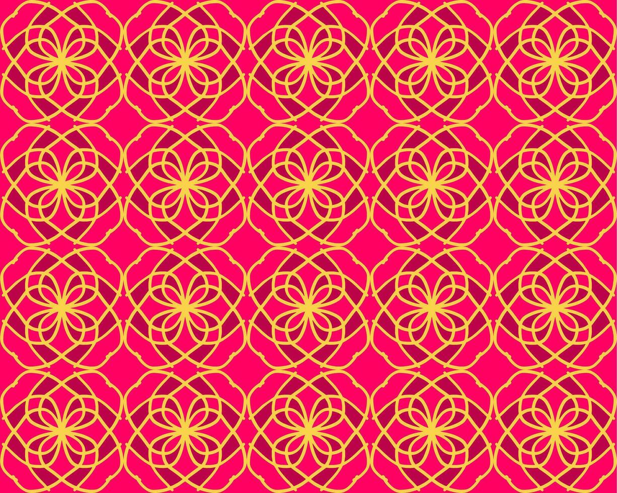 geel rood mandala bloemen creatief naadloos ontwerp achtergrond vector