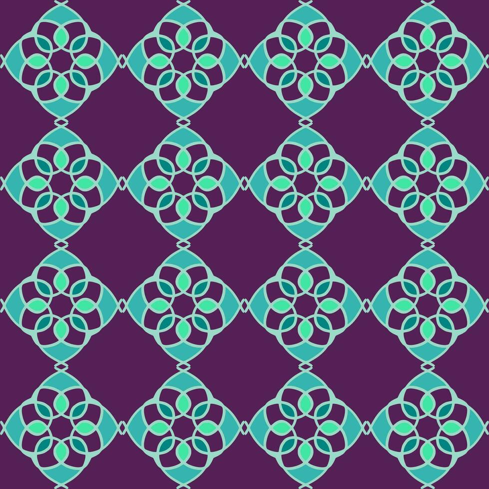 Purper blauw aqua menthe magenta paars lavendel mandala bloemen creatief Purper blauw aqua menthe magenta paars lavendel mandala bloemen creatief naadloos patroon ontwerp achtergrond vector illustratie