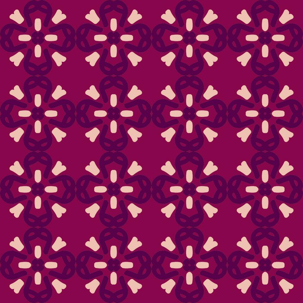 rood magenta paars roze mandala kunst naadloos patroon bloemen creatief ontwerp achtergrond vector illustratie