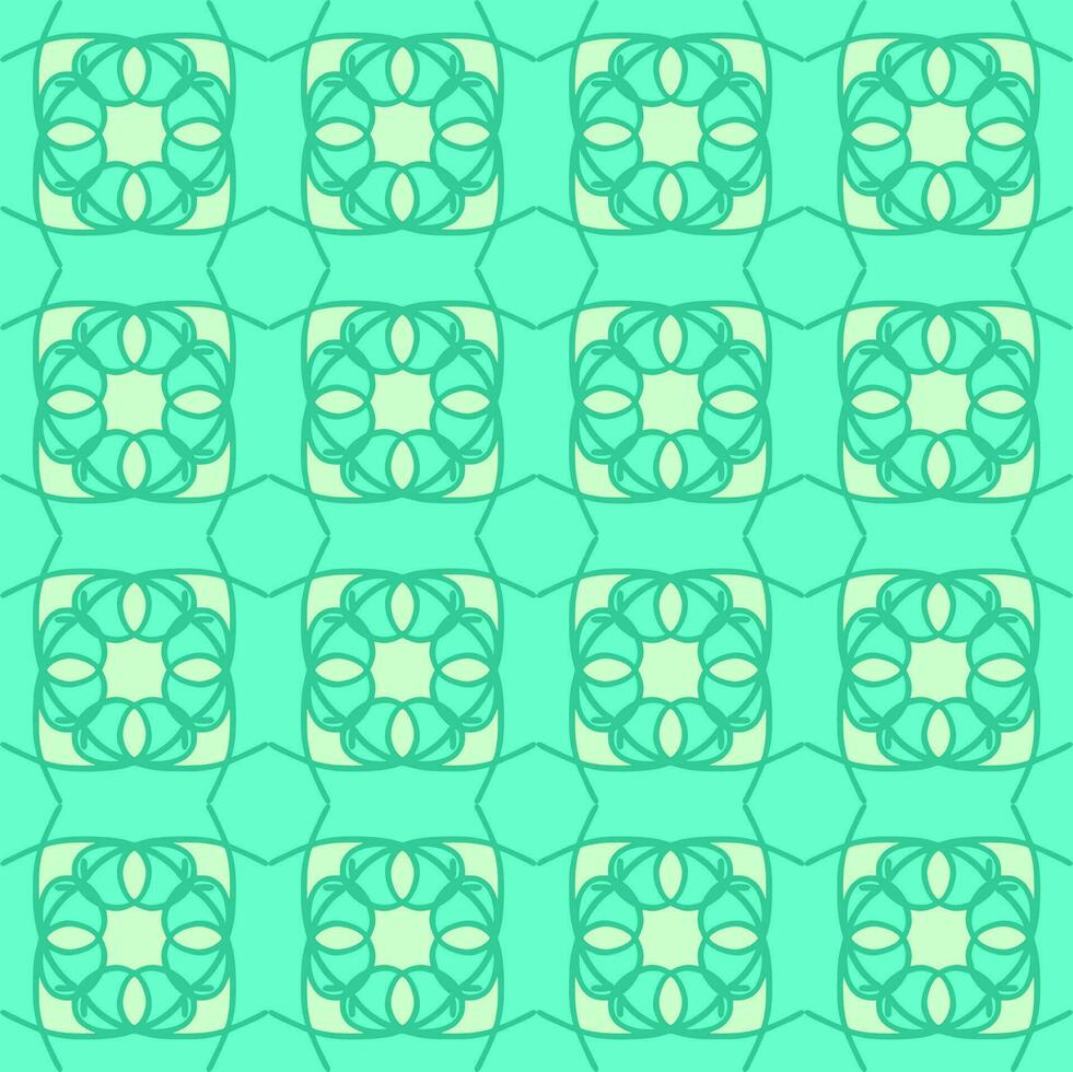 blauw turkoois aqua menthe wijnoogst bloemen interieur naadloos mandala vlak ontwerp achtergrond vector illustratie