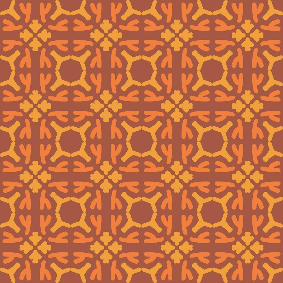 oranje rood perzik mandala kunst naadloos patroon bloemen creatief ontwerp achtergrond vector illustratie