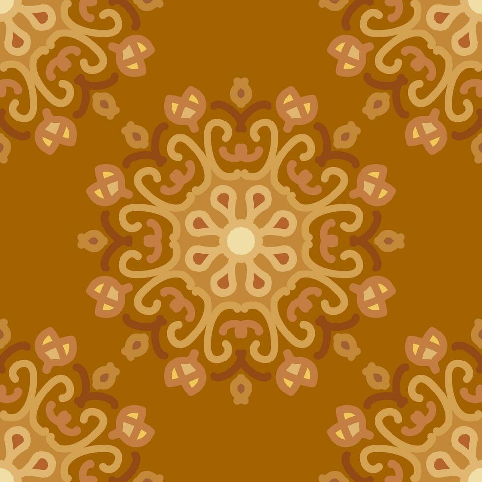naadloos patroon bruin mandala bloemen creatief ontwerp vector illustratie achtergrond