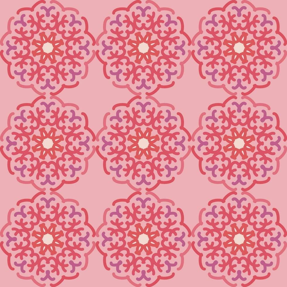 naadloos patroon roze paars mandala bloemen creatief ontwerp vector illustratie achtergrond