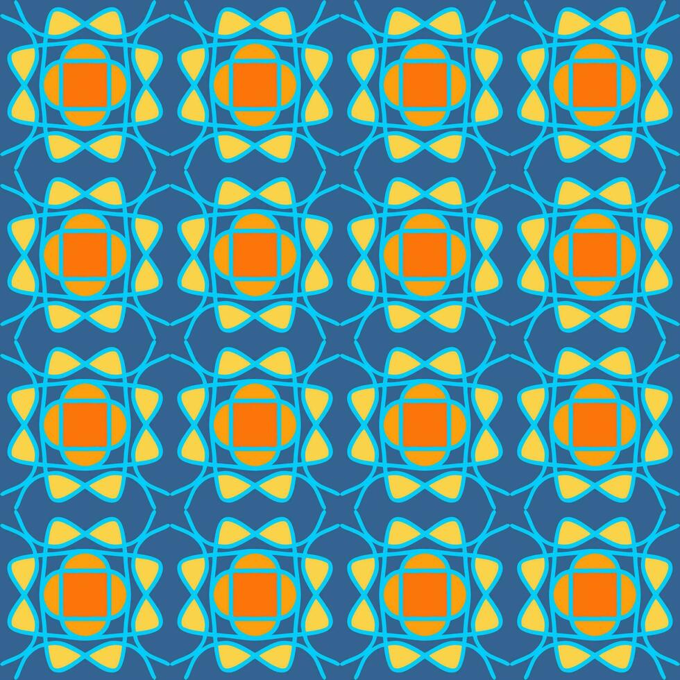 naadloos patroon geel licht zonnig blauw munt mandala bloemen creatief ontwerp vector illustratie achtergrond