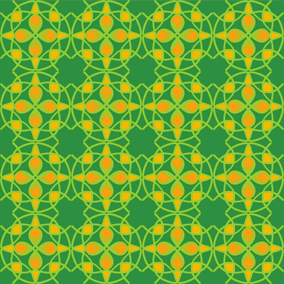 geel licht zonnig groen munt olijf- Woud mandala naadloos patroon bloemen creatief ontwerp achtergrond vector illustratie