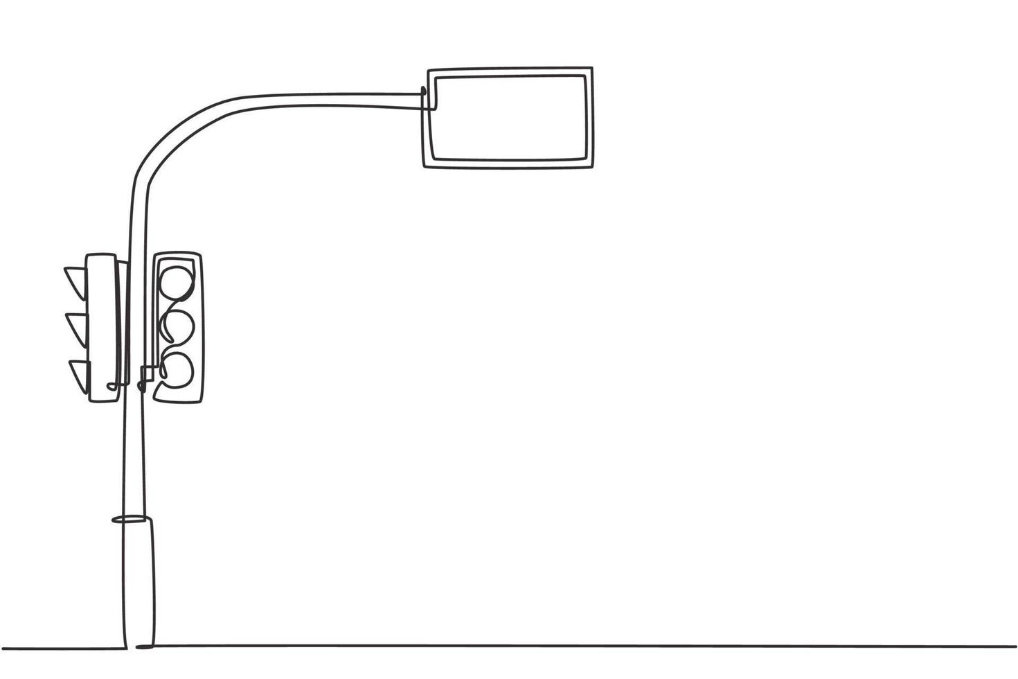 één enkele lijntekening van een verkeerslicht dat de afteltijd gebruikt om weggebruikers te informeren over de resterende stoptijd en wegtijd. moderne doorlopende lijn tekenen ontwerp grafische vectorillustratie. vector