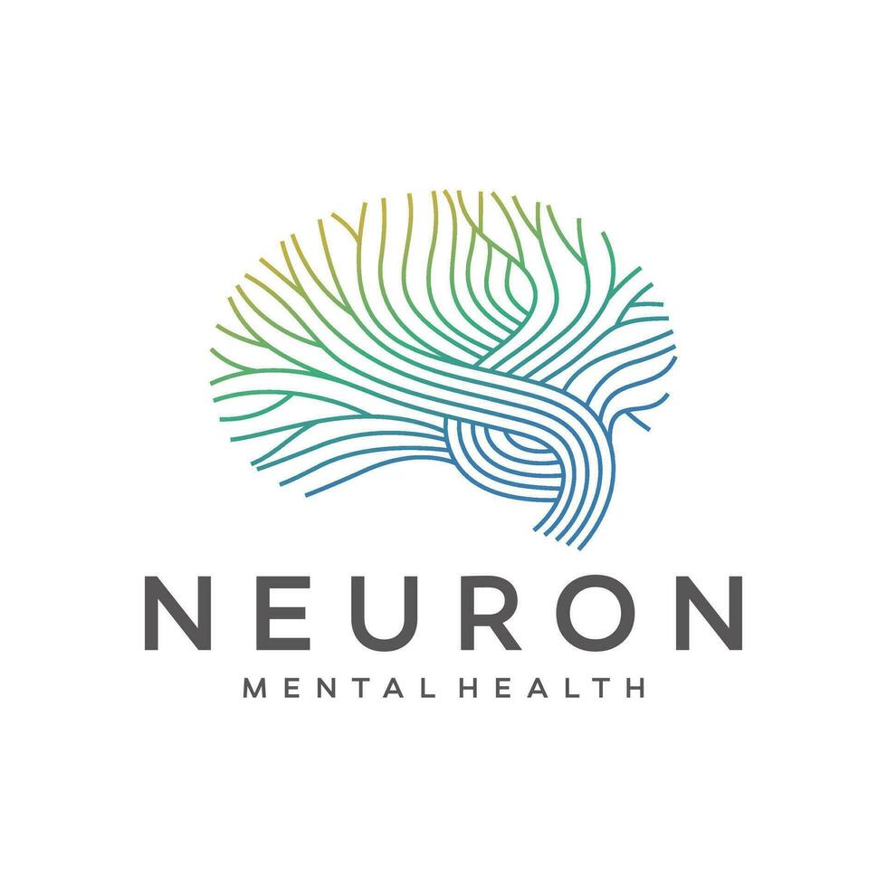 neuron verbinding logo ontwerp, menselijk hersenen icoon innovatie intelligentie- vector illustratie.