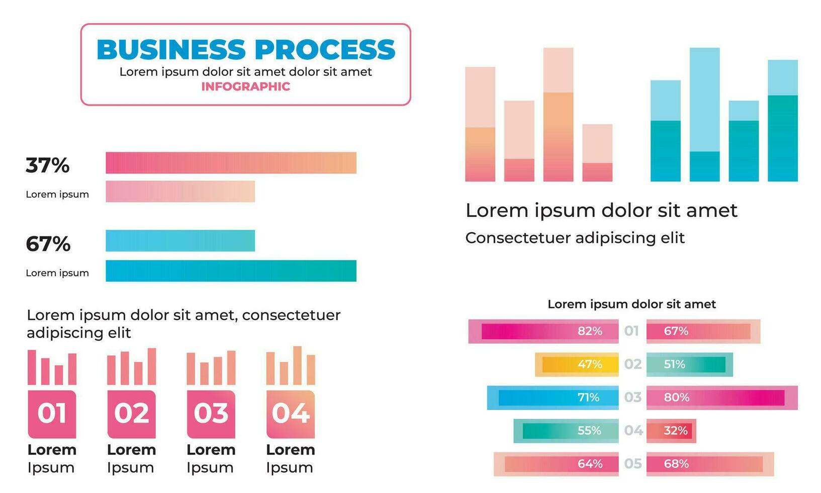 modern presentatie glijbaan Sjablonen. infographic elementen sjabloon reeks voor web, afdrukken, jaar- verslag doen van brochure, bedrijf folder brochure afzet en reclame sjabloon vector