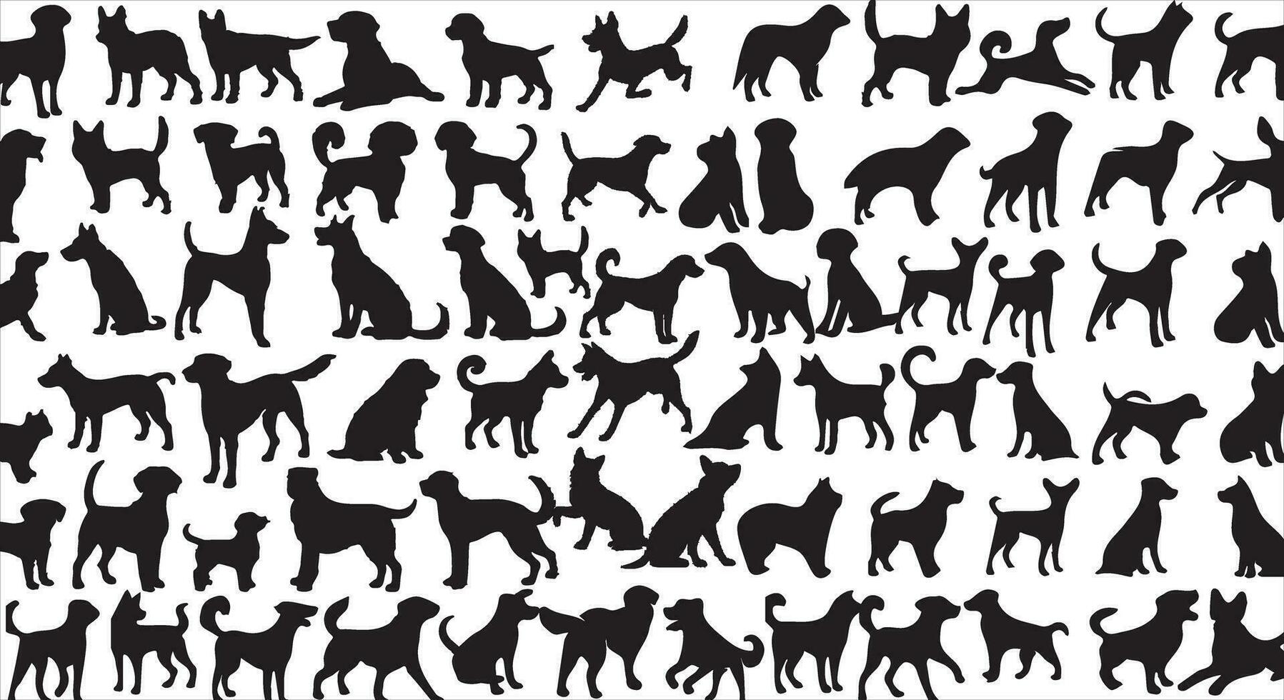 hond rassen vector silhouet reeks zwart