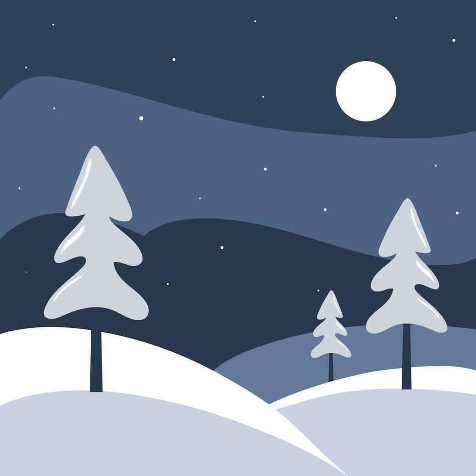 winter illustratie berg achtergrond met sneeuw vector