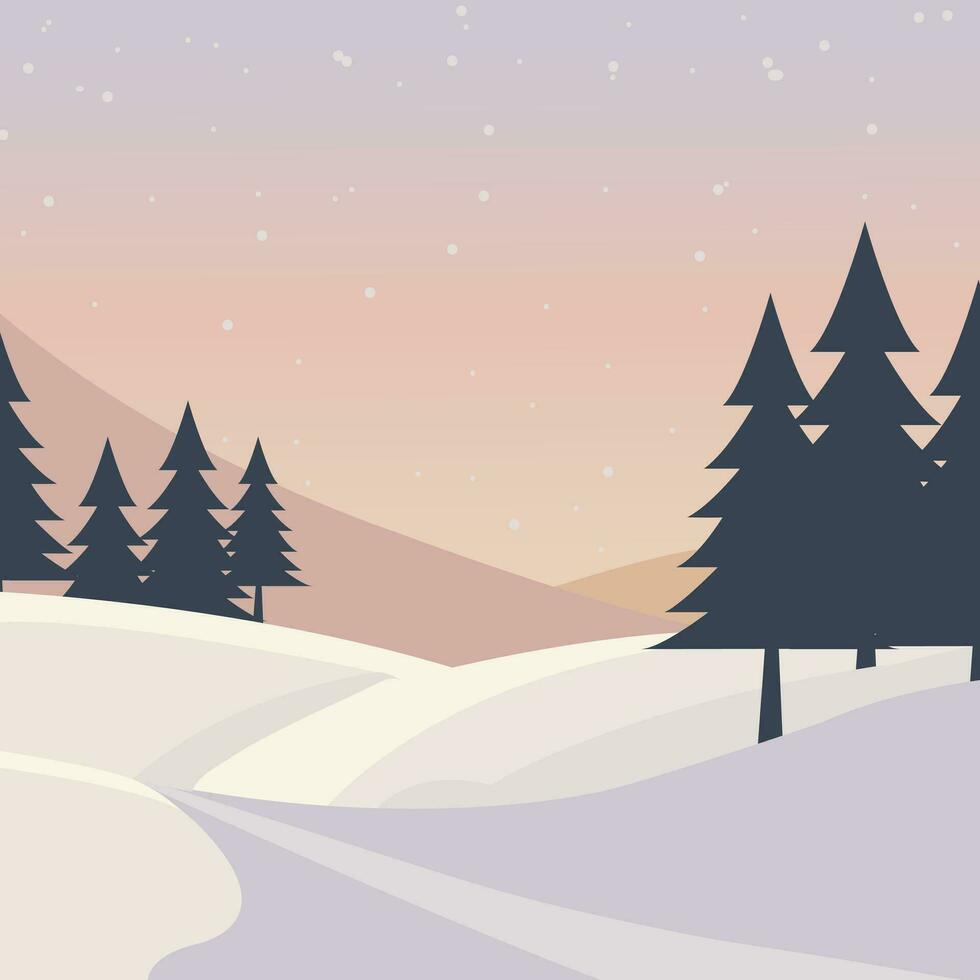 winter illustratie berg achtergrond met sneeuw vector