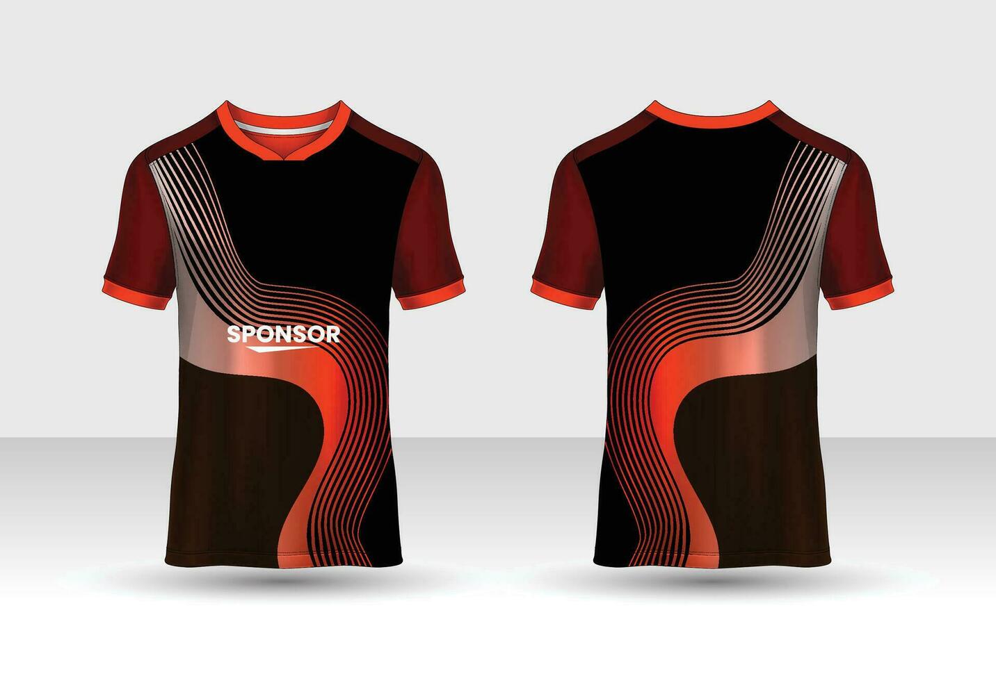 sport- Jersey t overhemd ontwerp concept vector sjabloon, raglan ronde nek tees Amerikaans voetbal Jersey concept met voorkant en terug visie voor krekel, voetbal, volleybal, rugby, tennis en badminton uniform