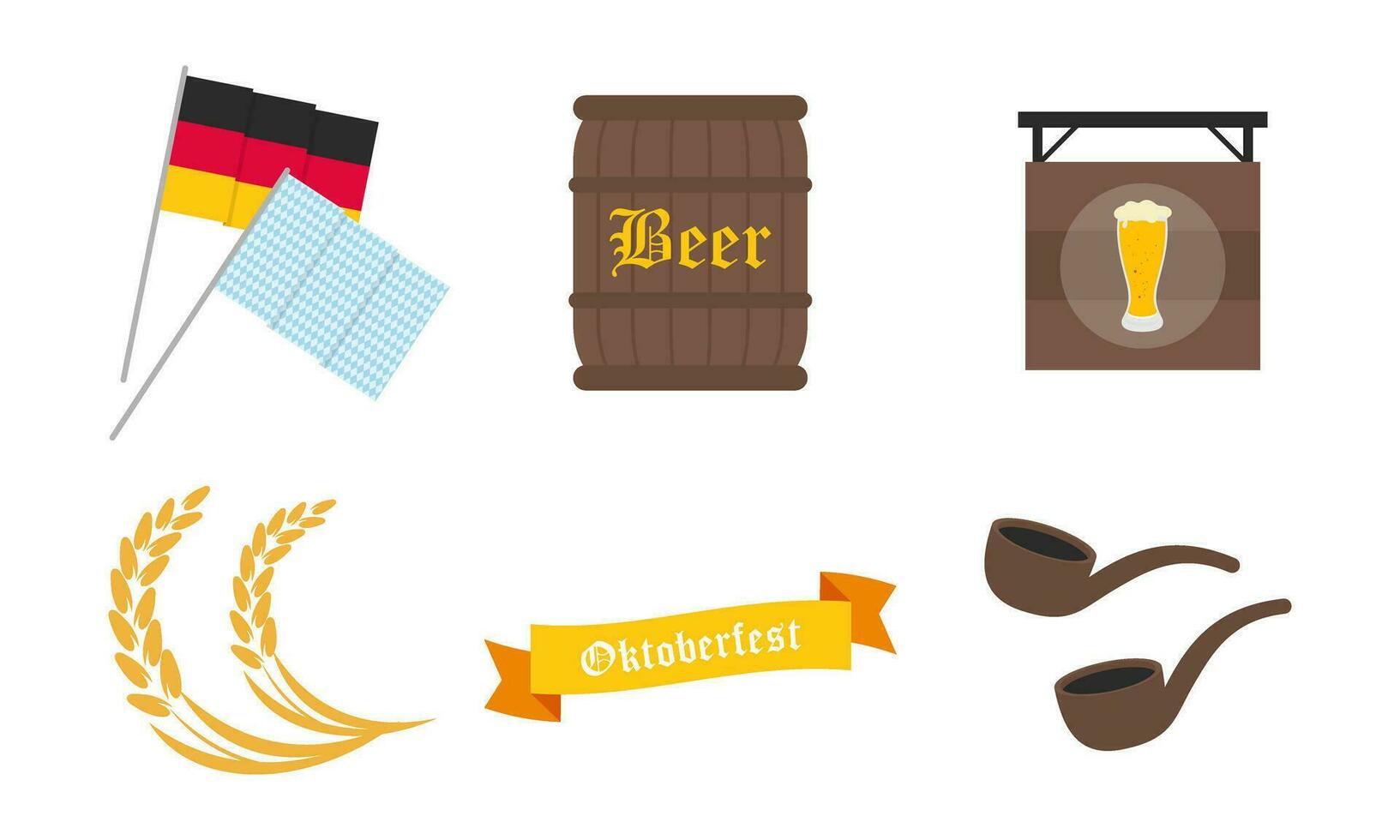 oktoberfeest bier festival pictogrammen reeks vector