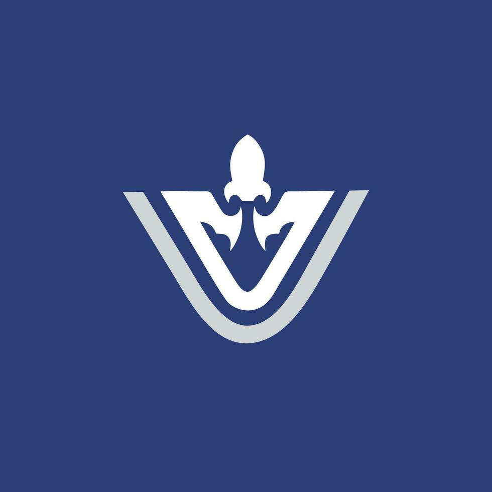 v-vormig raket logo ontwerp. vliegend raket illustratie vector