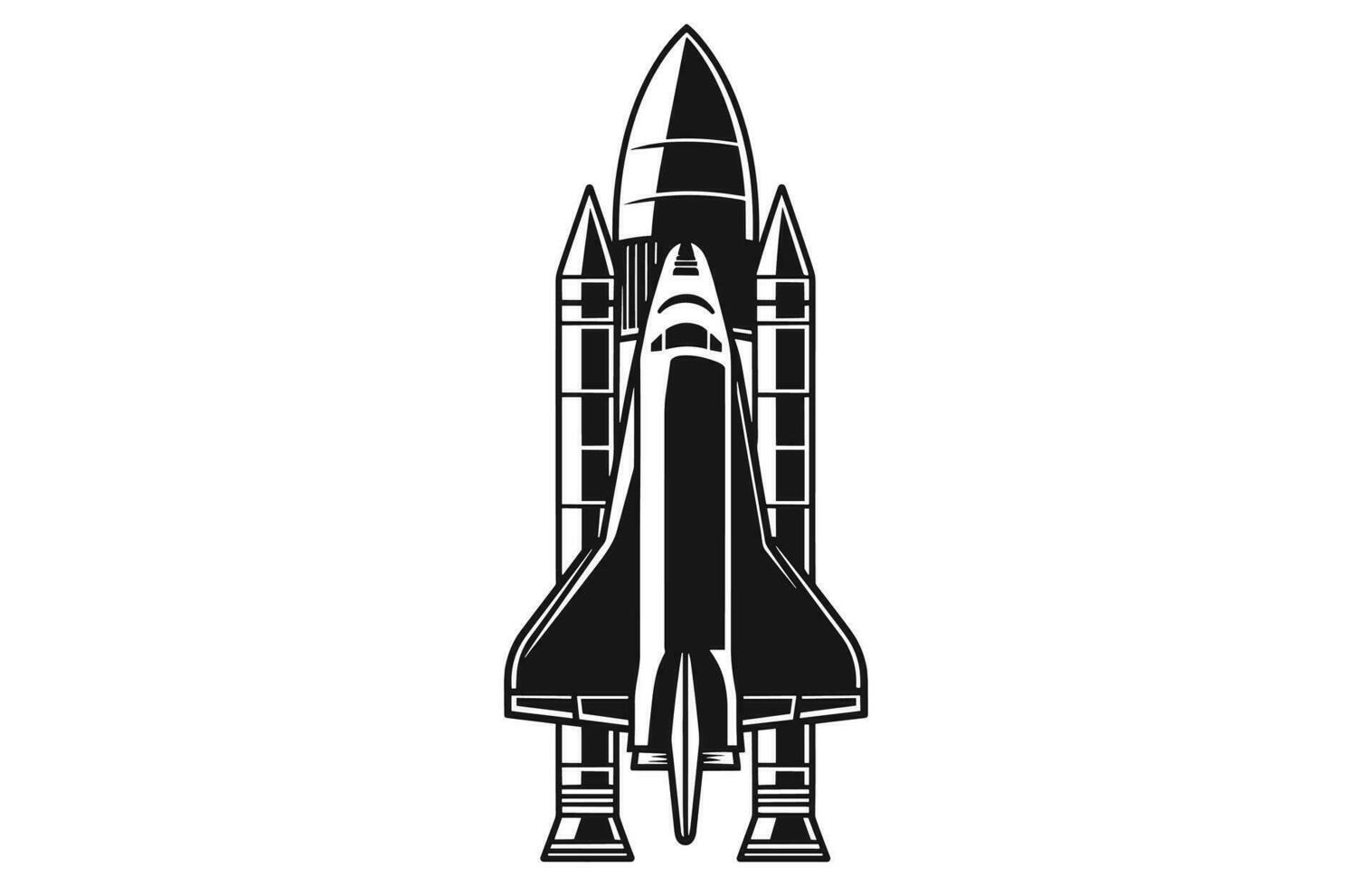 raket silhouet illustratie astronaut voertuig icoon, raket baseren icoon. gemakkelijk teken illustratie vector