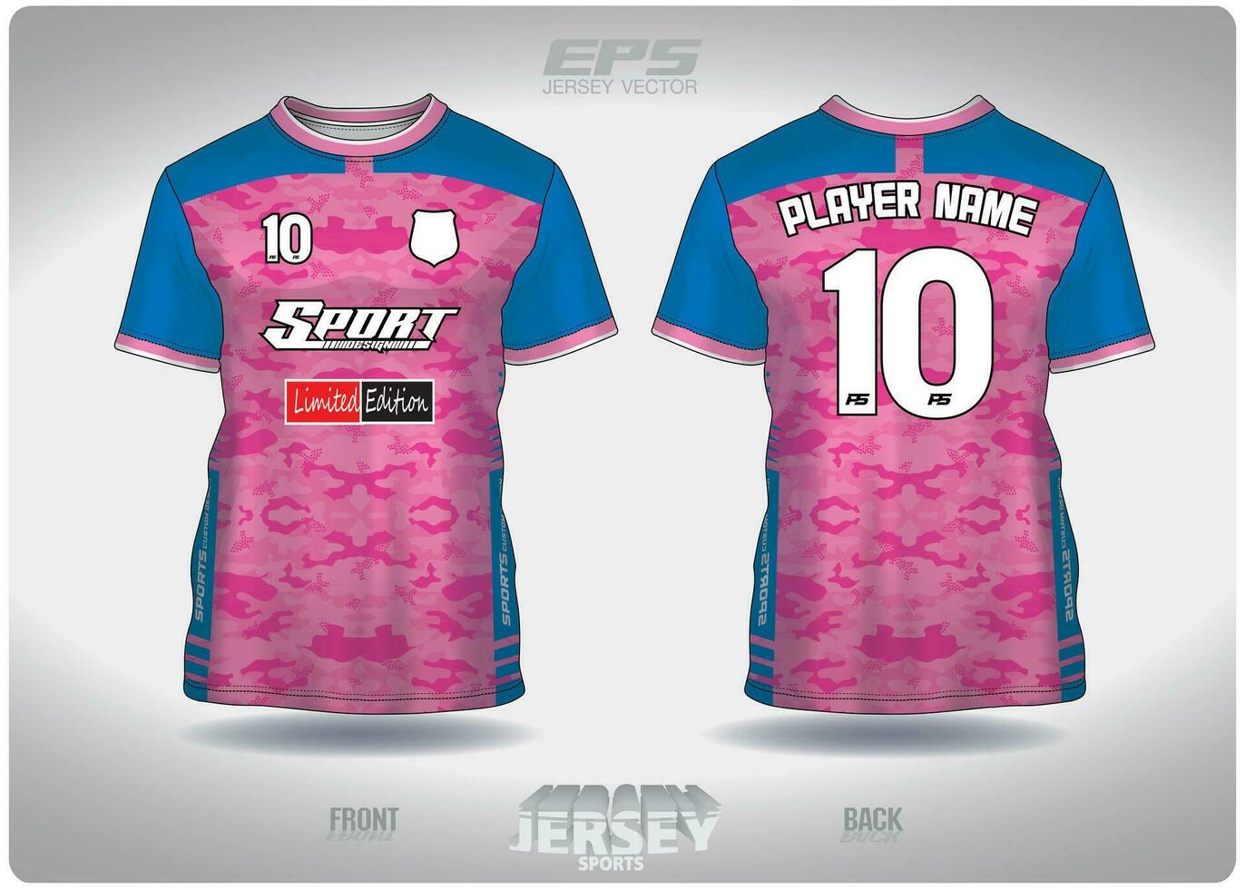 eps Jersey sport- overhemd vector.roze camouflage met blauw band patroon ontwerp, illustratie, textiel achtergrond voor ronde nek sport- t-shirt, Amerikaans voetbal Jersey overhemd vector