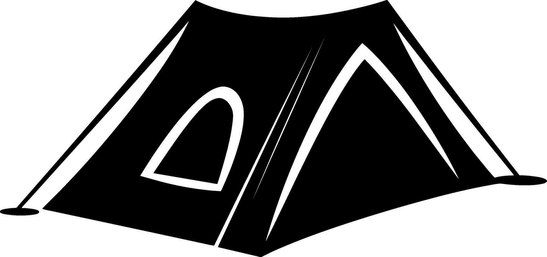 camping tent silhouet vector illustratie. geïsoleerd Aan wit achtergrond. ai gegenereerd illustratie.