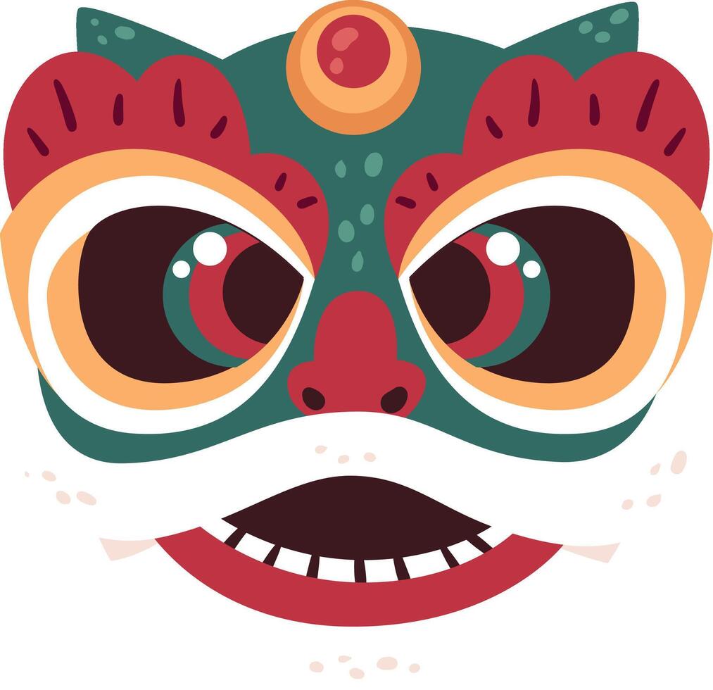 barong masker,hand getrokken Chinese leeuw dans vector