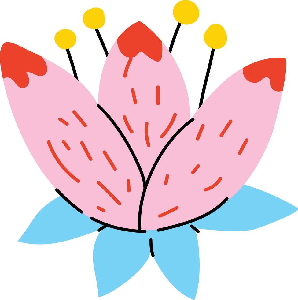 schattig bloem lotus natuur, lelie bloem knop vector