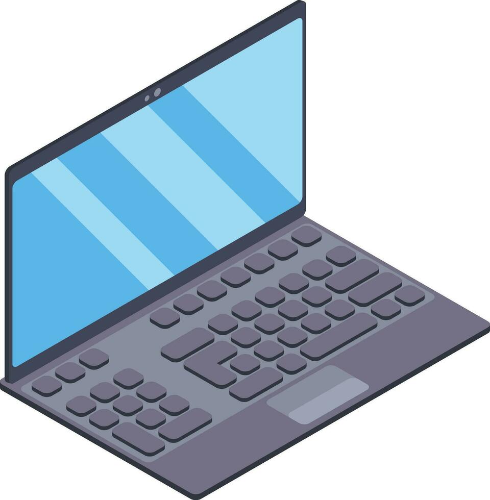 laptop computer apparaat technologie pictogram isometrische stijl vector
