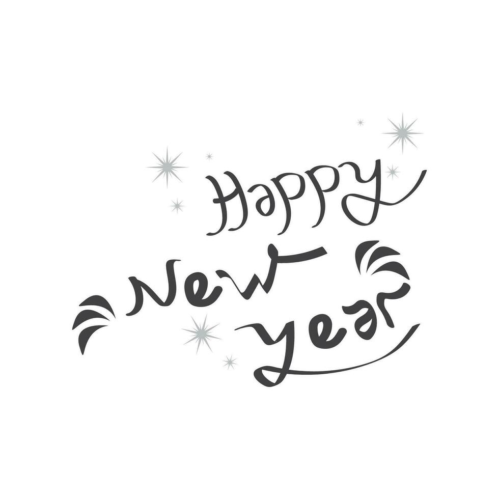 gelukkig nieuw jaar kunst ontwerp logo vector sjabloon