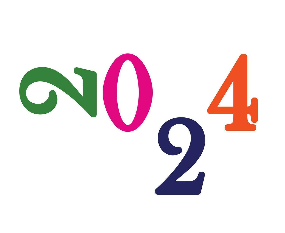 2024 gelukkig nieuw jaar abstract veelkleurig grafisch ontwerp vector logo symbool illustratie