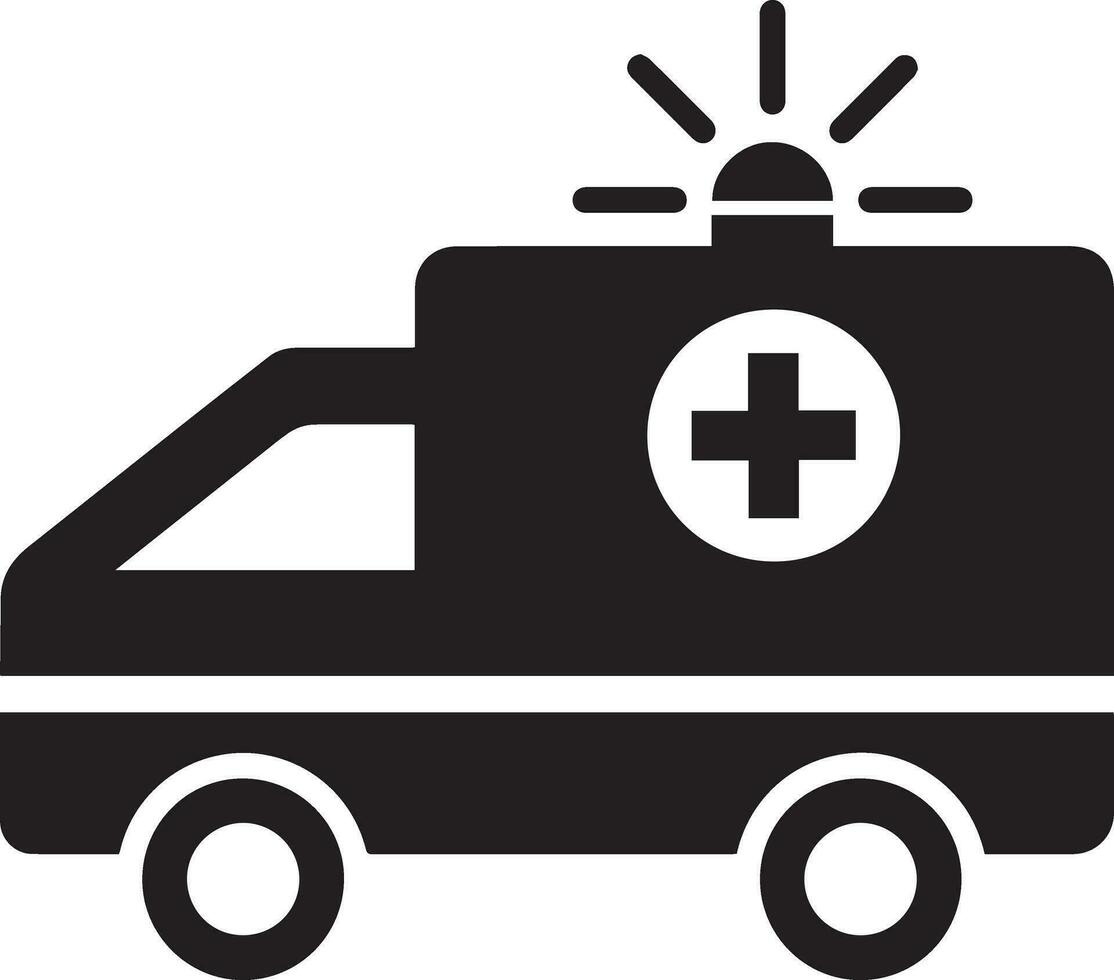 ambulance zwart en wit logo clip art vector