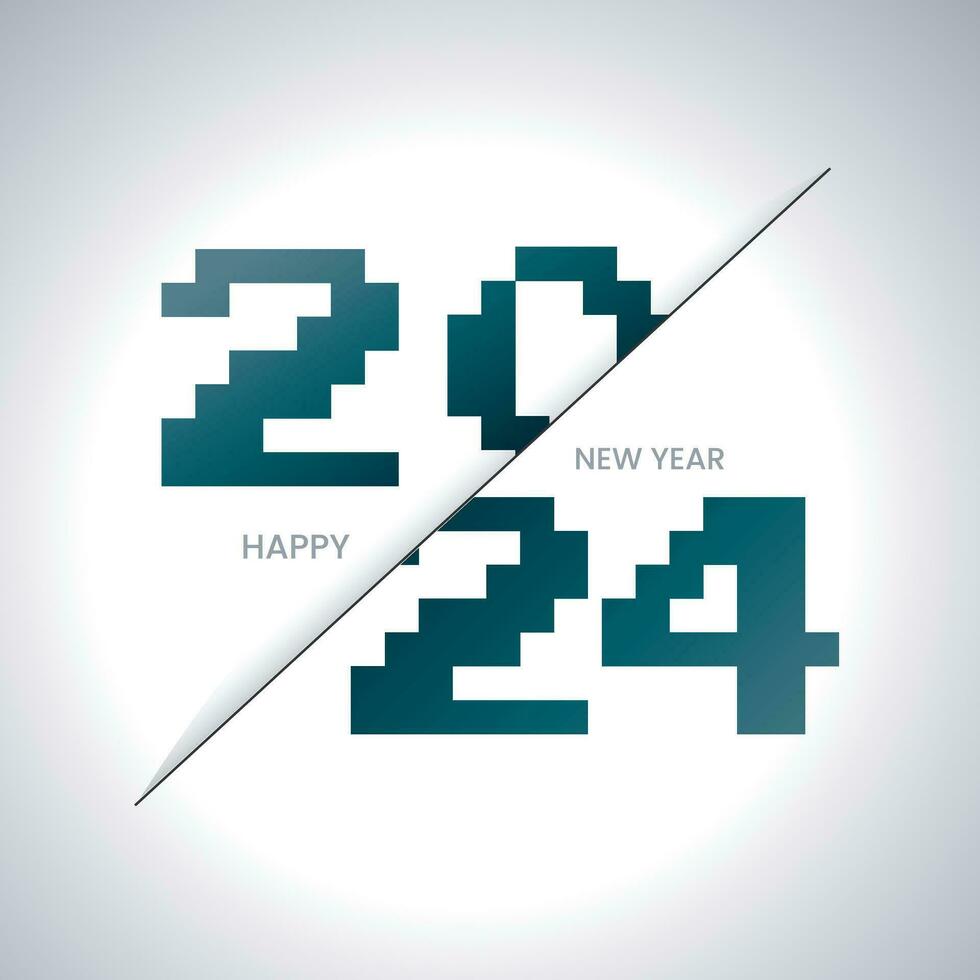2024 gelukkig nieuw jaar tekst typografie vector ontwerp