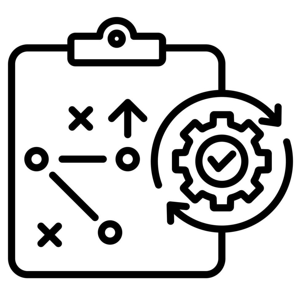 strategie uitvoering icoon lijn vector illustratie