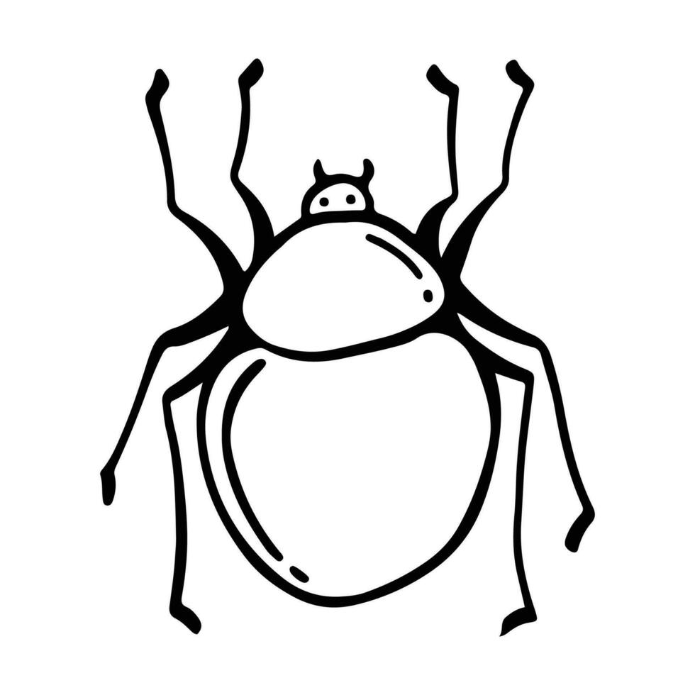 hand getekend insect tekening illustratie. insect of kever tekenfilm in lijn stijl geïsoleerd in wit achtergrond. insect tekenfilm voor kleur boek vector