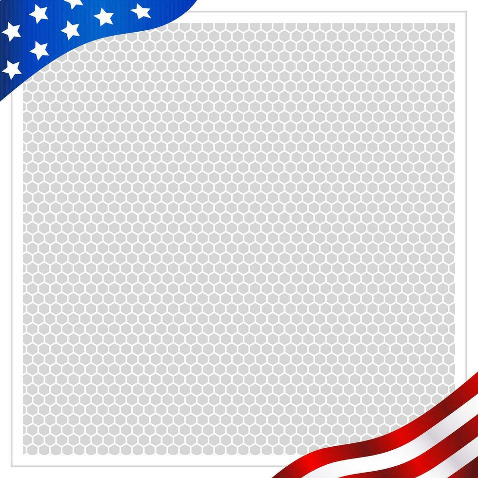 sjabloon Verenigde Staten van Amerika vlag sterren symbolen achtergrond kader hoek met leeg ruimte voor uw tekst. vector