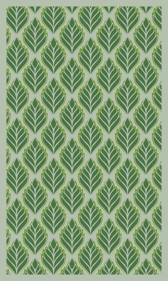 groen blad patroon behang. blad motief. blad motief omhulsel ontwerp. kleding stof ontwerp vector