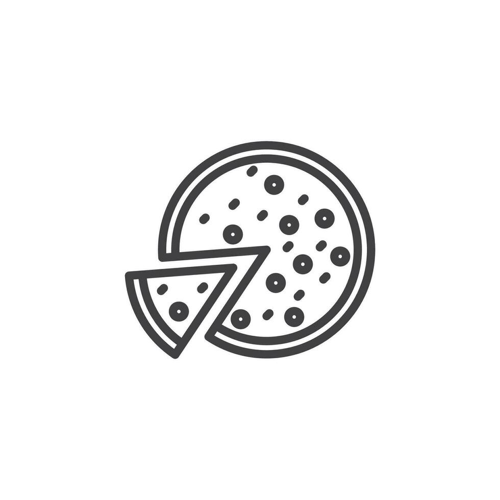 pizza icoon. teken voor mobiel concept en web ontwerp. schets vector icoon. symbool, logo illustratie. vector grafiek.