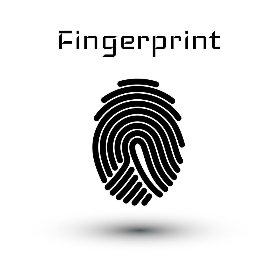 vingerafdruk scannen identificatie systeem. biometrisch autorisatie en bedrijf veiligheid concept. vector illustratie