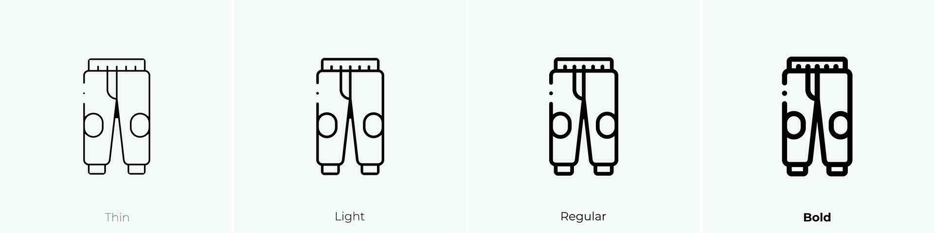 broek icoon. dun, licht, regelmatig en stoutmoedig stijl ontwerp geïsoleerd Aan wit achtergrond vector